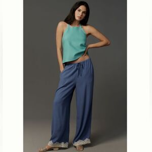 Anthropologie Lace-Trim Silky Pull-On Pants